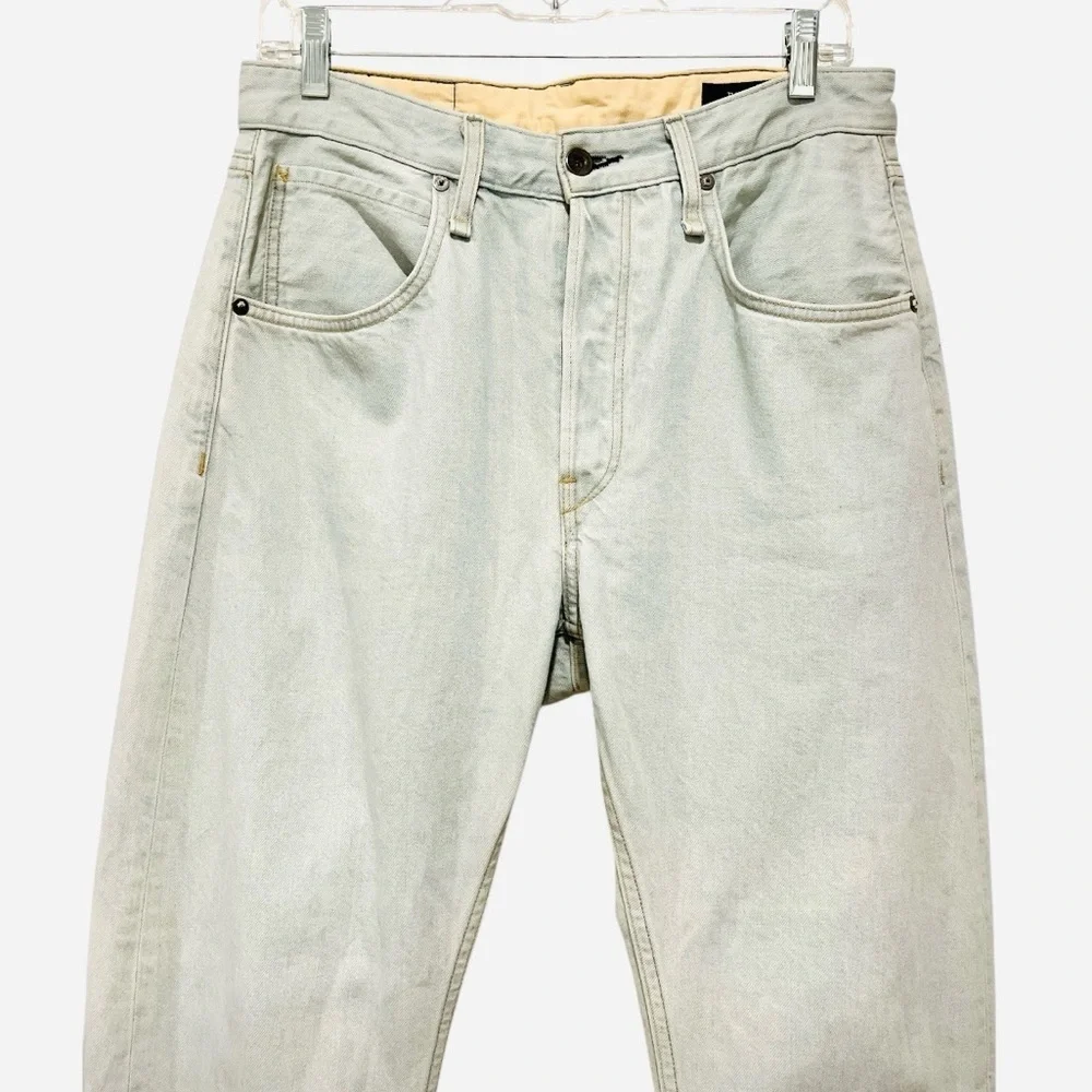 Rag & Bone Slouch Tapered In Dalton Light Blue Jeans Button Fly Belt Loops 30